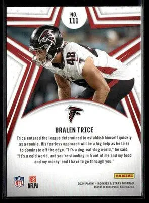 2024 Panini Rookies & Stars Bralen Trice #111 RC Atlanta Falcons - Football Card Single