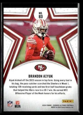 2024 Panini Rookies & Stars Brandon Aiyuk #83 San Francisco 49ers - Football Card Single