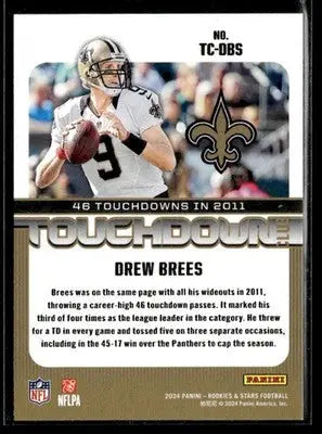 2024 Panini Rookies & Stars Drew Brees #TC-DBS Touchdown Club New Orleans Saints - Football Card Single