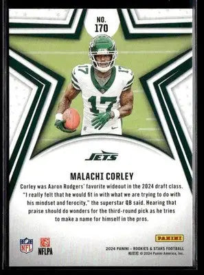 2024 Panini Rookies & Stars Malachi Corley #170 RC New York Jets - Football Card Single