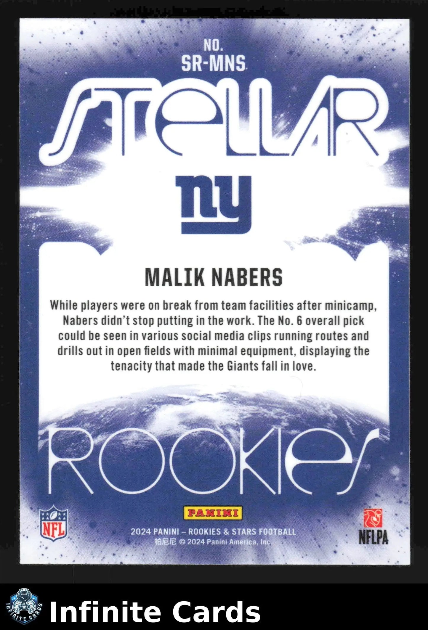 2024 Panini Rookies & Stars MALIK NABERS #SR-MNS Stellar New York Giants RC - Football Card Single