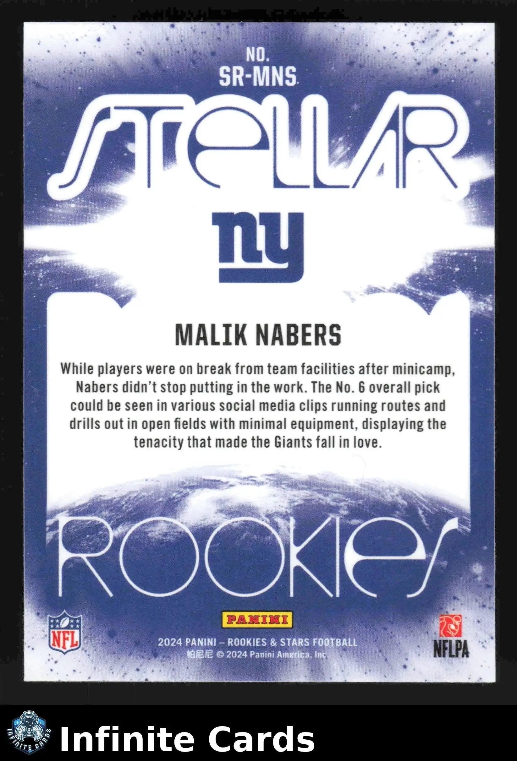 2024 Panini Rookies & Stars MALIK NABERS #SR-MNS Stellar New York Giants RC - Football Card Single