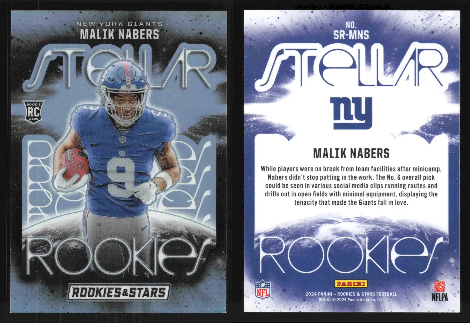 2024 Panini Rookies & Stars MALIK NABERS #SR-MNS Stellar New York Giants RC - Football Card Single