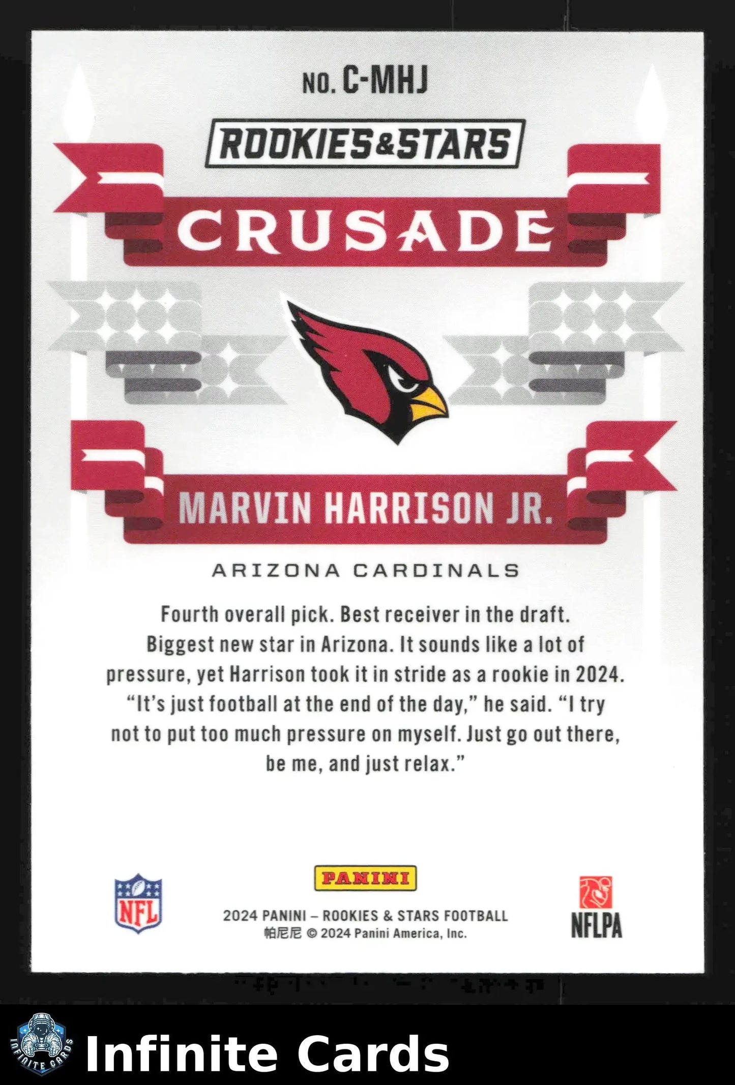 2024 Panini Rookies & Stars MARVIN HARRISON JR. #C-MHJ Crusade Cardinals RC - Football Card Single