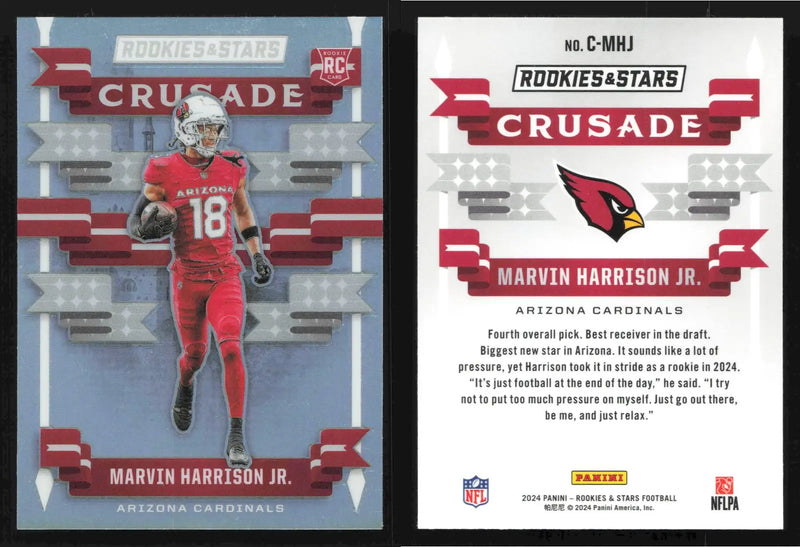 2024 Panini Rookies & Stars MARVIN HARRISON JR. #C-MHJ Crusade Cardinals RC - Football Card Single