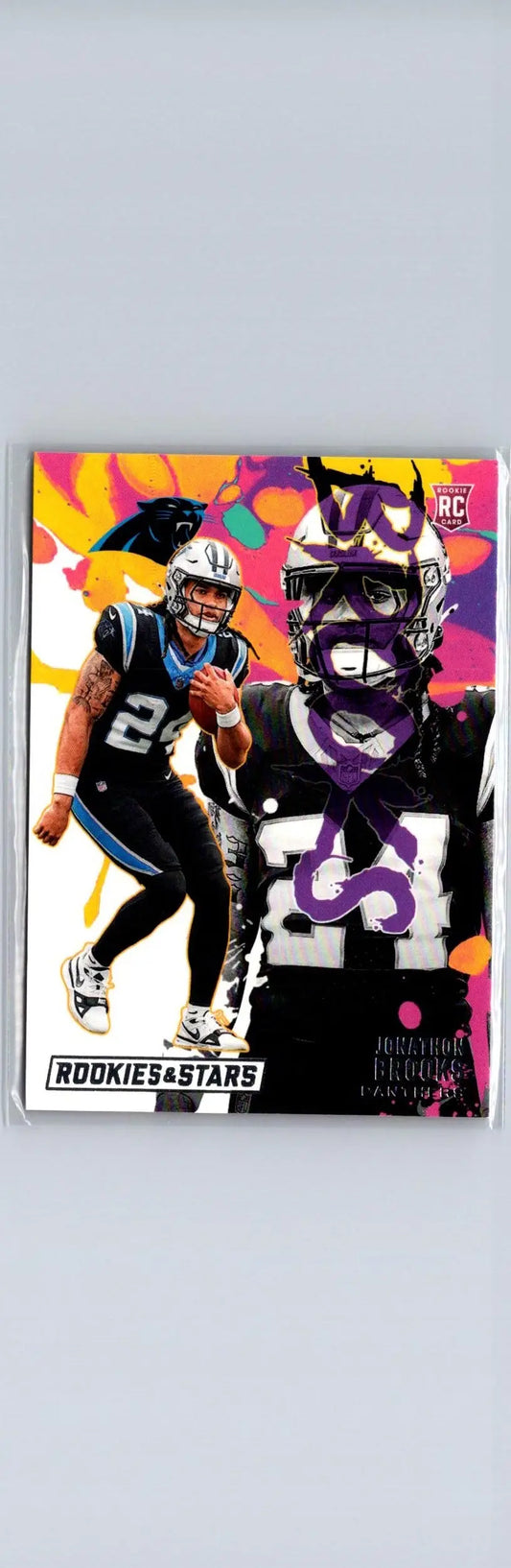 2024 Panini Rookies & Stars Jonathon Brooks Rookie Exclusive trading card featuring two players