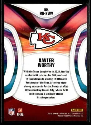 2024 Panini Rookies & Stars Xavier Worthy #RR-XWY Rookie Rush Kansas City Chiefs - Football Card Single