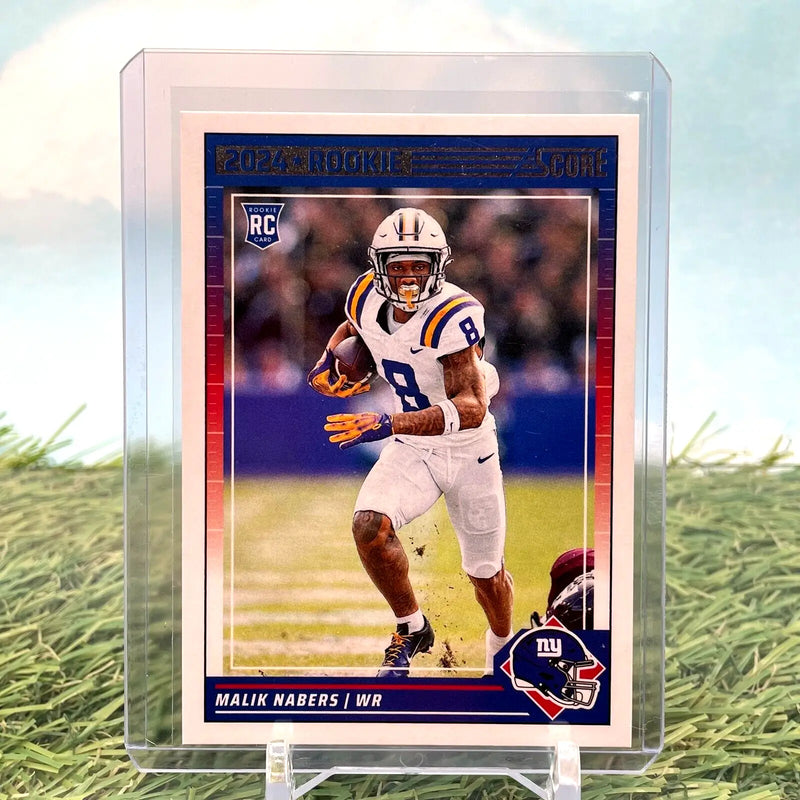 Malik Nabers rookie card from 2024 Panini Score New York Giants sports trading collection