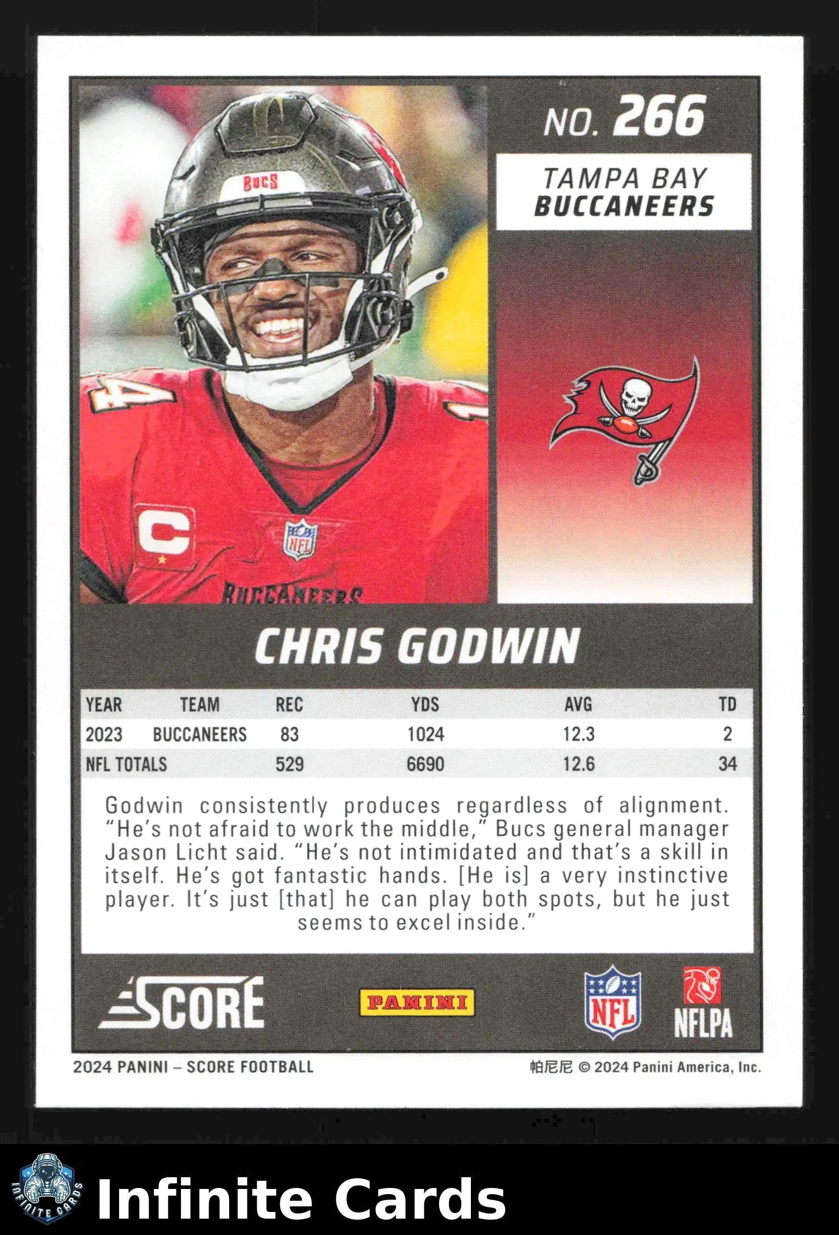2024 Panini Score CHRIS GODWIN #266 Tampa Bay Buccaneers - Football Card Single