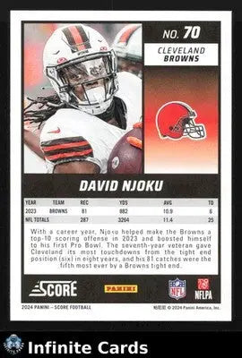 2024 Panini Score Football DAVID NJOKU #70 Cleveland Browns - Football Card Single