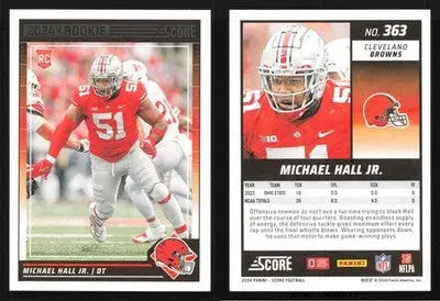 2024 Panini Score Football MICHAEL HALL JR. #363 Cleveland Browns RC - Football Card Single