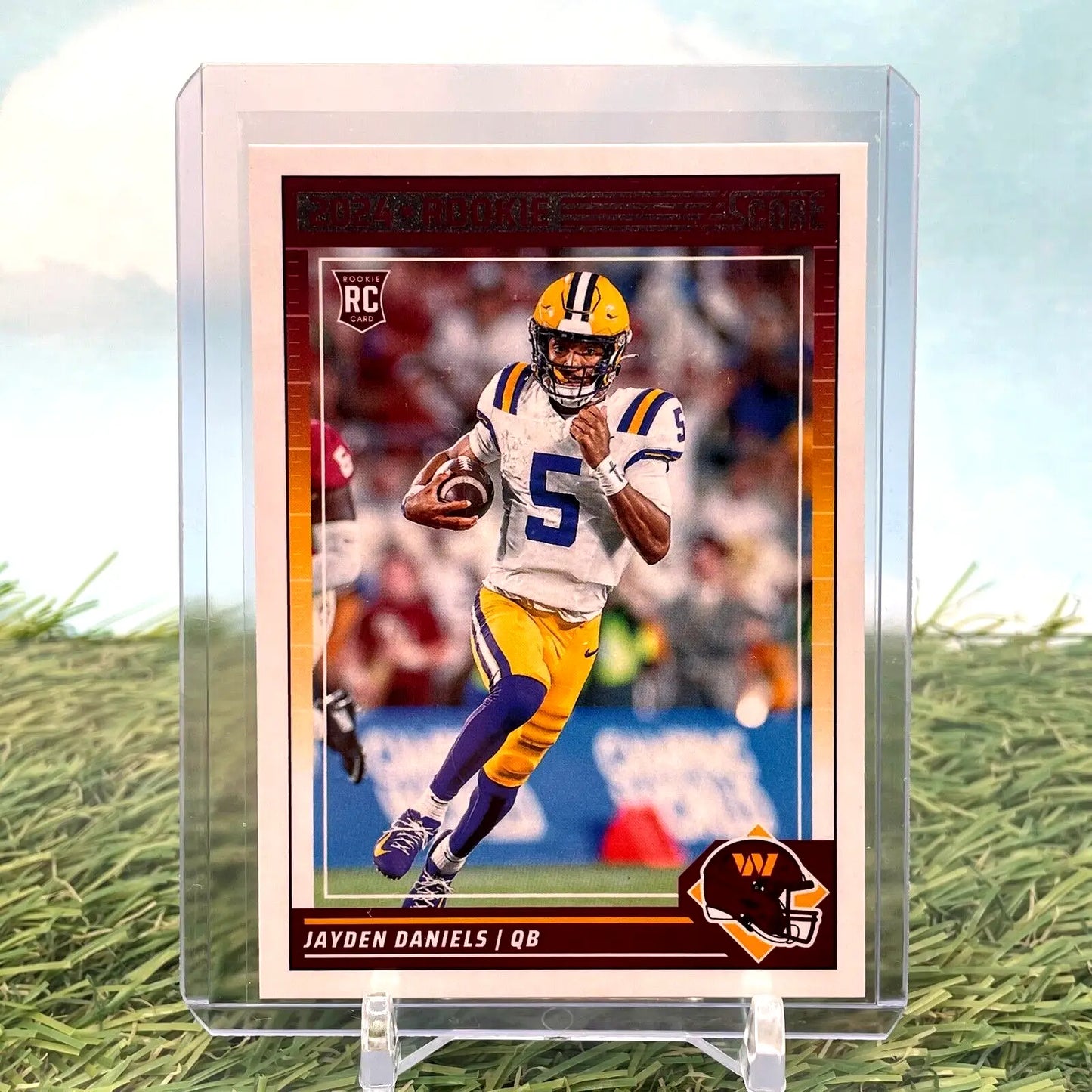 Jayden Daniels rookie football card from 2024 Panini Score Football Rookies series