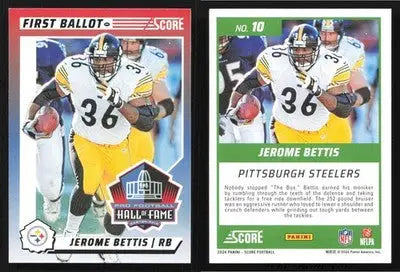 2024 Panini Score JEROME BETTIS #10 First Ballot Pittsburgh Steelers HOF - Football Card Single