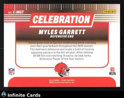 2024 Panini Score MYLES GARRETT #C-MGT Celebration Cleveland Browns - Football Card Single