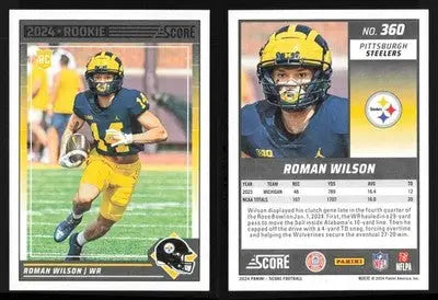 2024 Panini Score ROMAN WILSON #360 Pittsburgh Steelers RC - Football Card Single