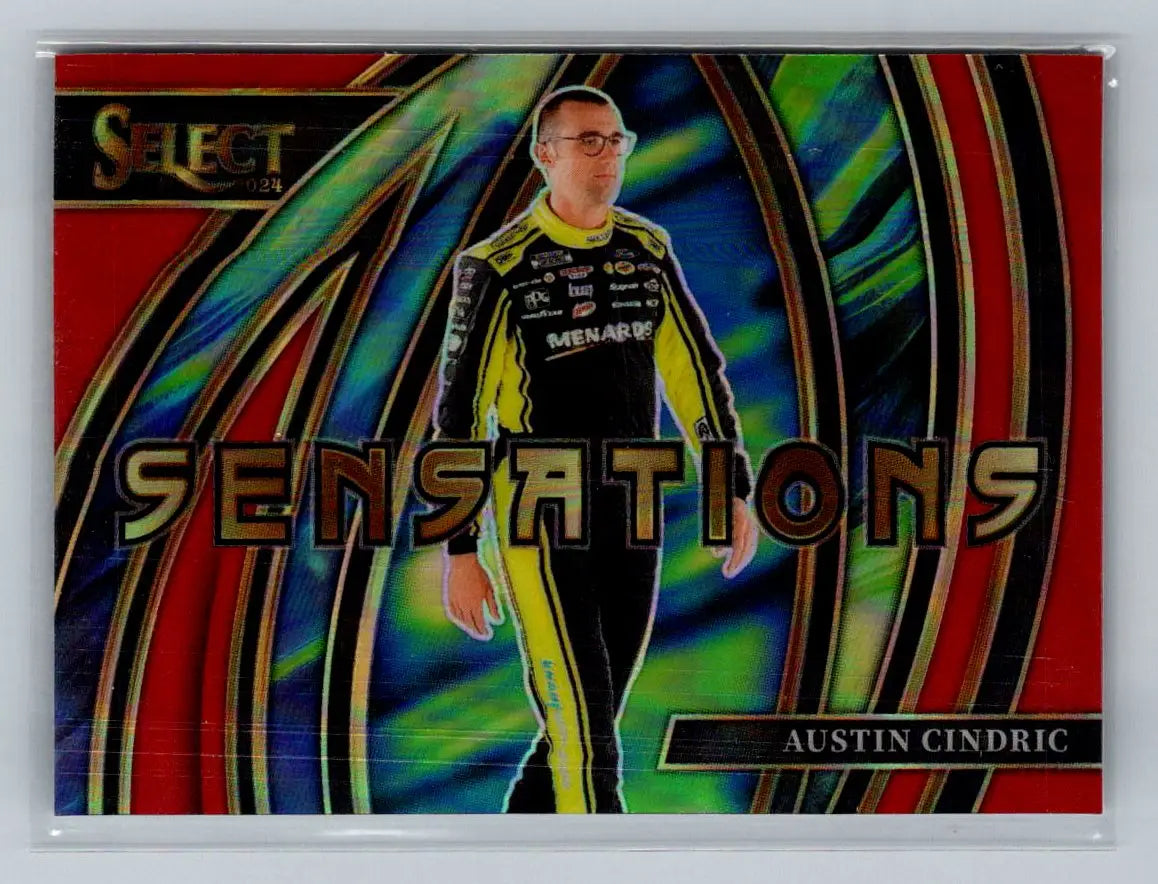 2024 Panini Select #1 Austin Cindric Sensations Red Prizms #/99 Team Penske - Trading Cards (Singles): Racing Card