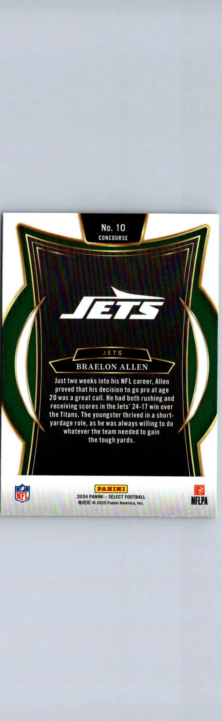 2024 Panini Select #10 Braelon Allen - Football Card Single