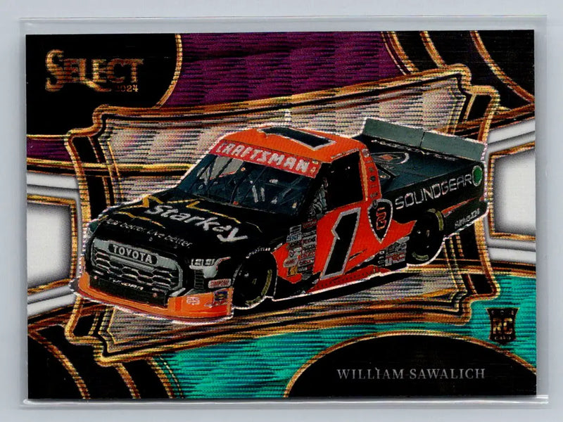 2024 Panini Select #102 William Sawalich Tri-Color Prizms Joe Gibbs Racing - Racing Card Single