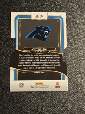 2024 Panini Select #106 Andy Dalton Silver Prizm Die Cut - Football Card Single