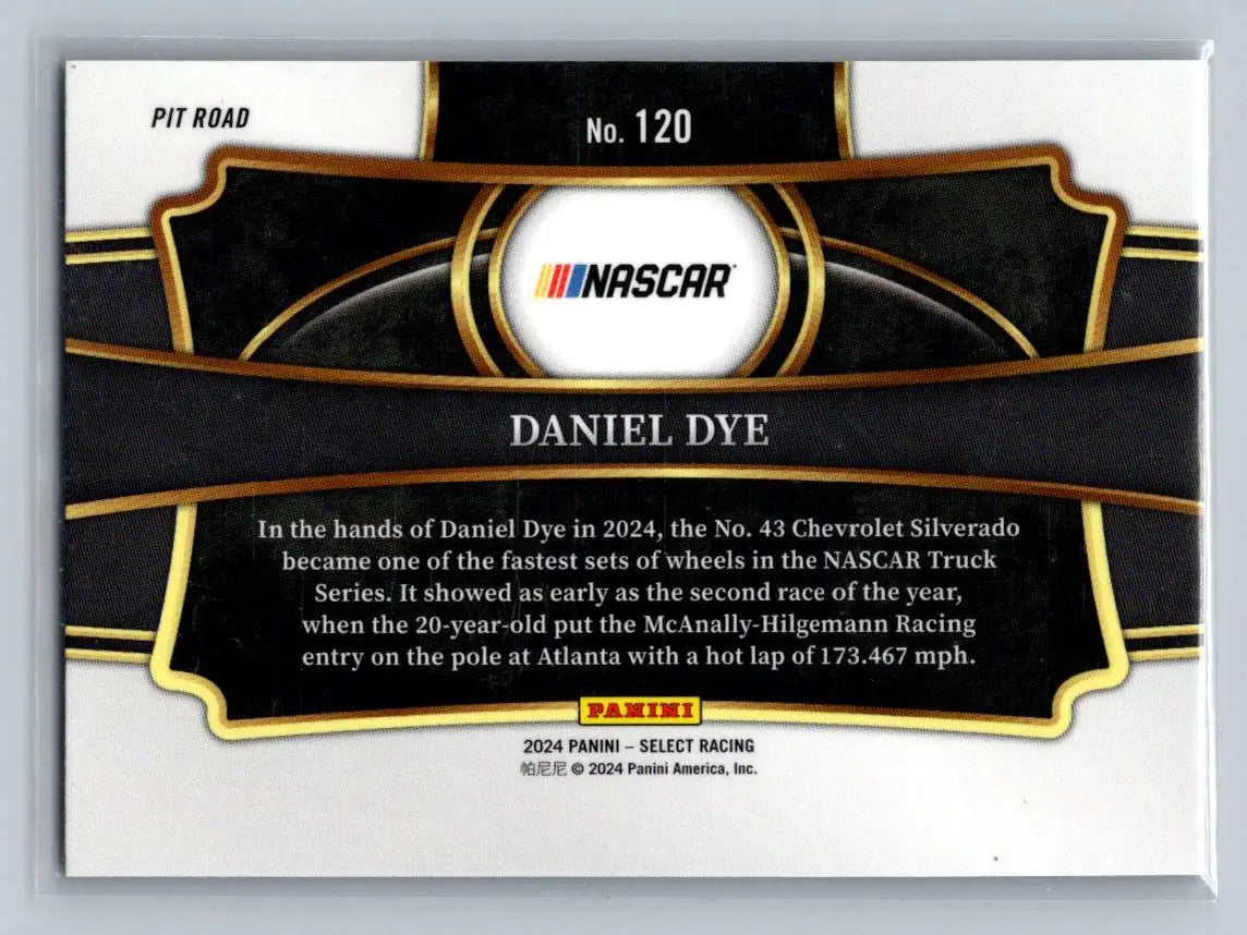 2024 Panini Select #120 Daniel Dye McAnally-Hilgemann Racing - Racing Card Single