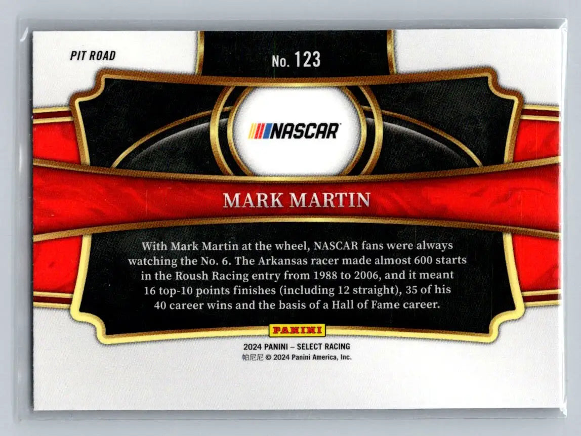 2024 Panini Select #123 Mark Martin Roush Racing - Racing Card Single