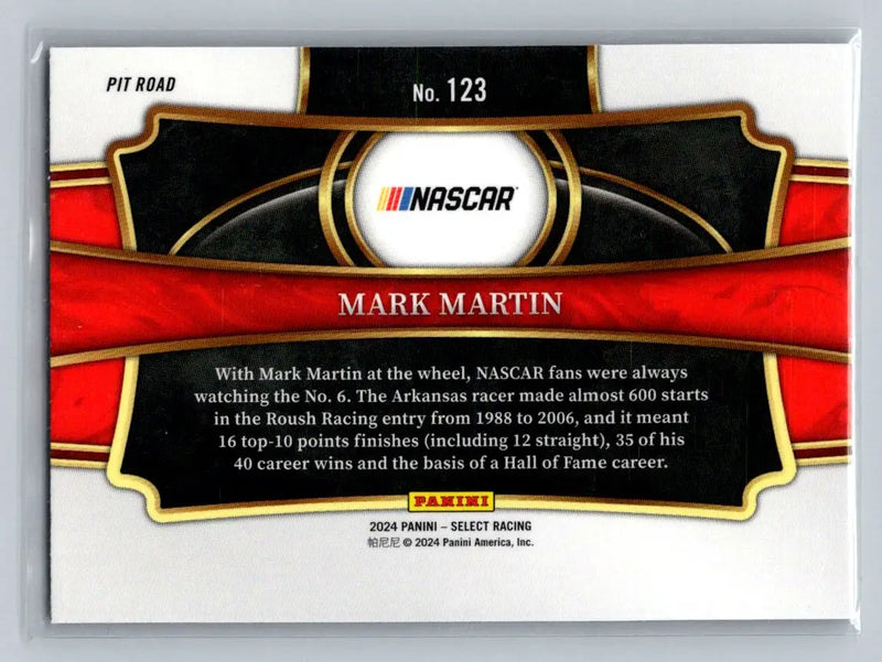 2024 Panini Select #123 Mark Martin Roush Racing - Racing Card Single