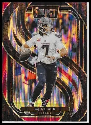 2024 Panini Select #128 C.J. Stroud Black & Red Prizm Shock