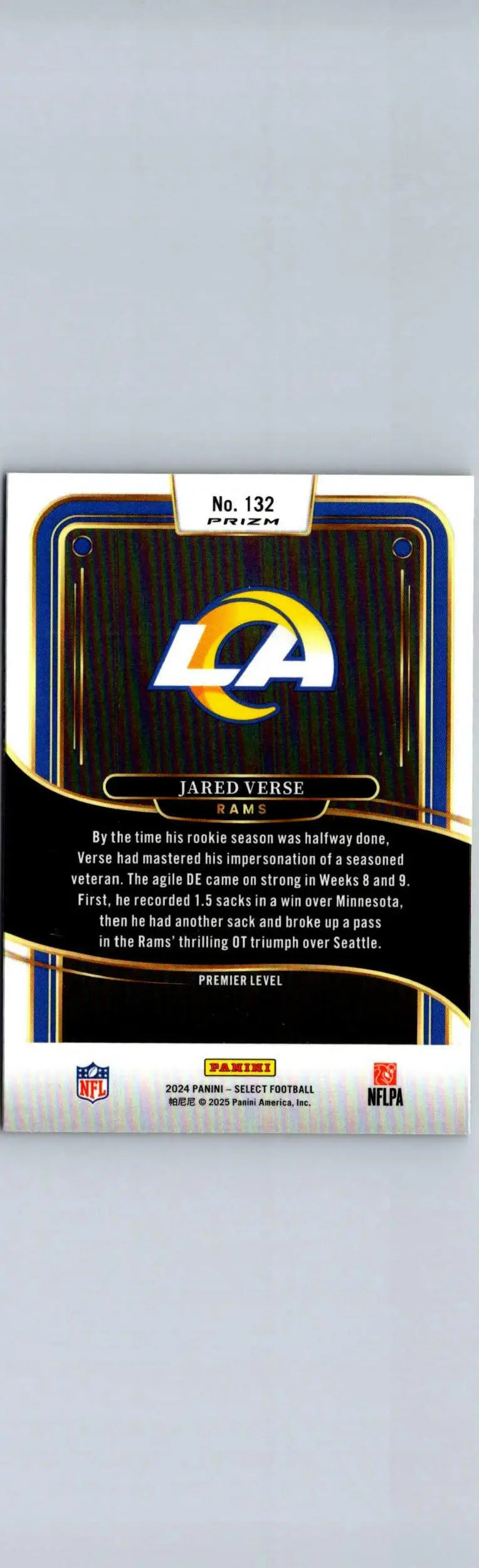 2024 Panini Select #132 Jared Verse Red & Yellow Prizm Shock - Football Card Single