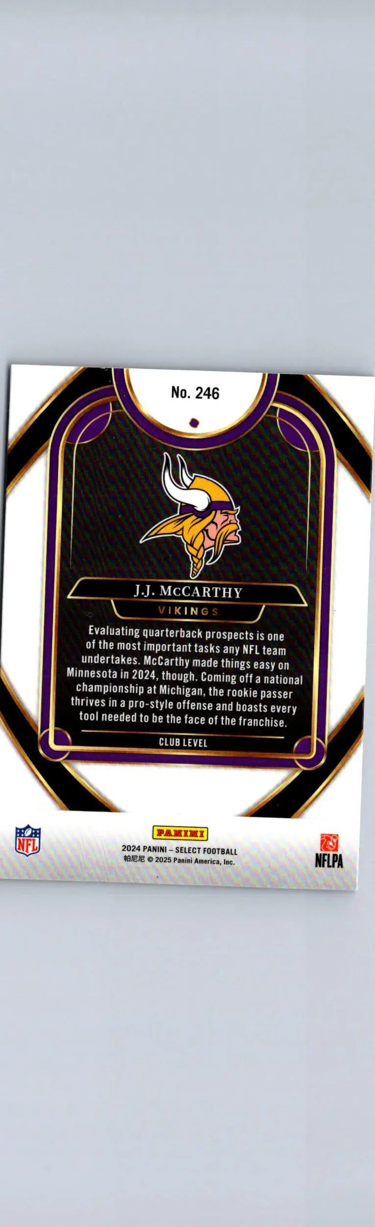 2024 Panini Select #134 J.J. McCarthy - Football Card Single