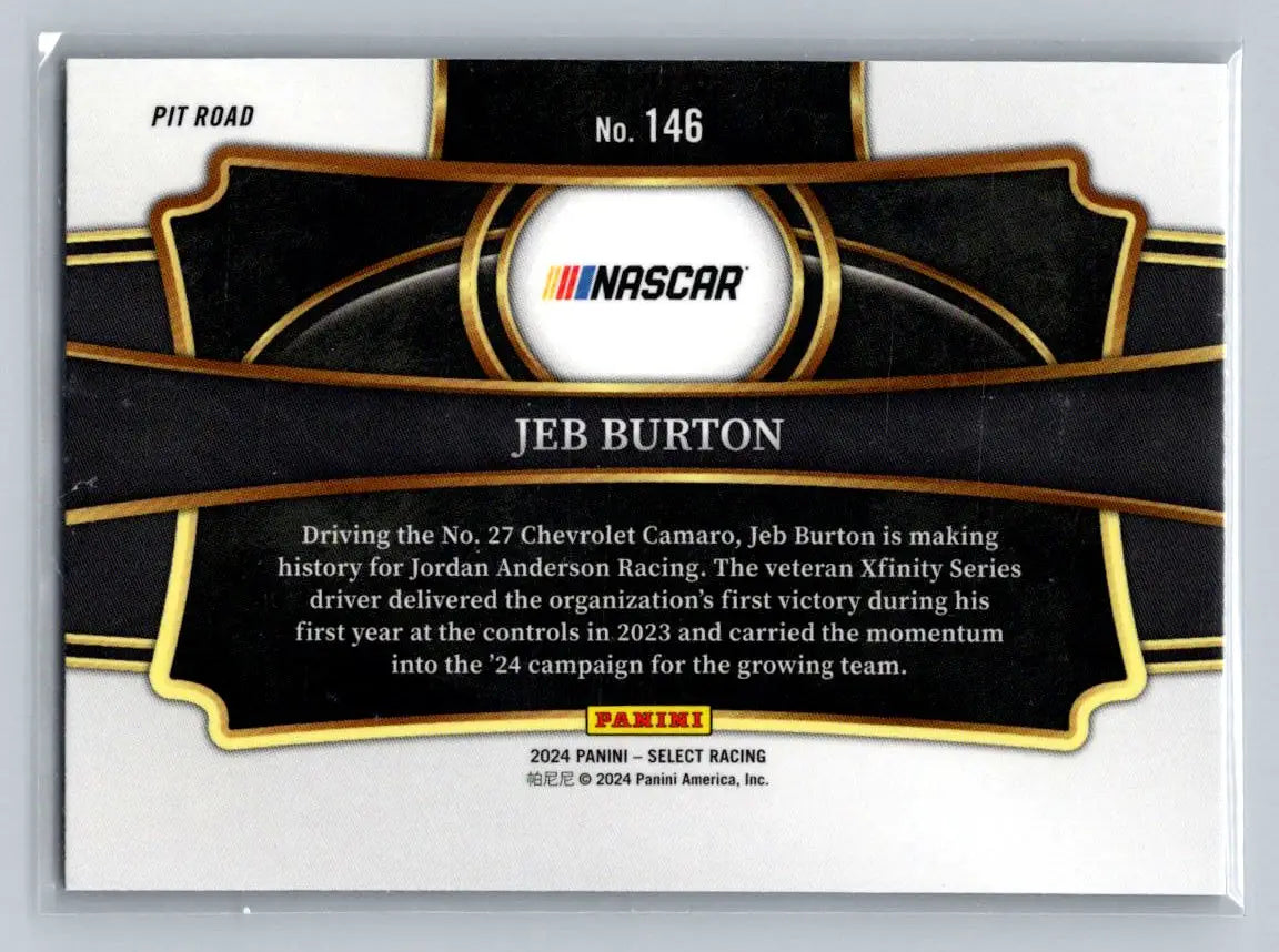 2024 Panini Select #146 Jeb Burton Jordan Anderson Racing - Racing Card Single