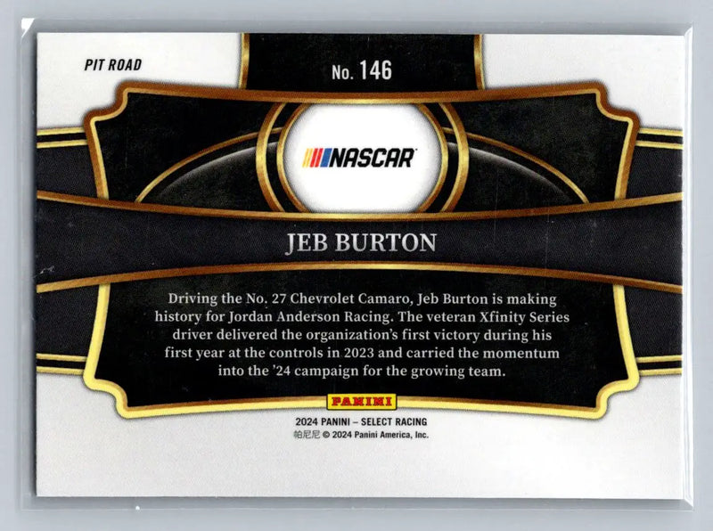2024 Panini Select #146 Jeb Burton Jordan Anderson Racing - Racing Card Single