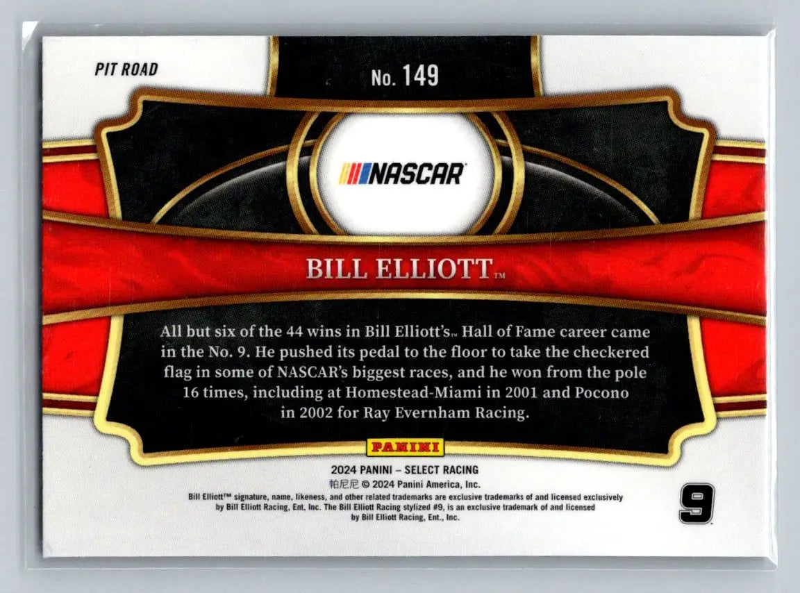 2024 Panini Select #149 Bill Elliott Evernham Motorsports - Racing Card Single