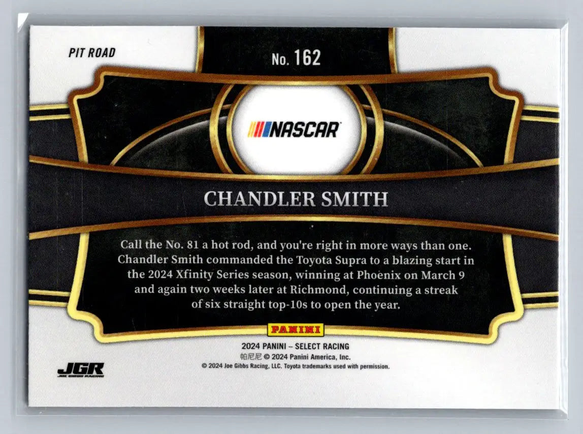 2024 Panini Select #162 Chandler Smith Joe Gibbs Racing - Racing Card Single
