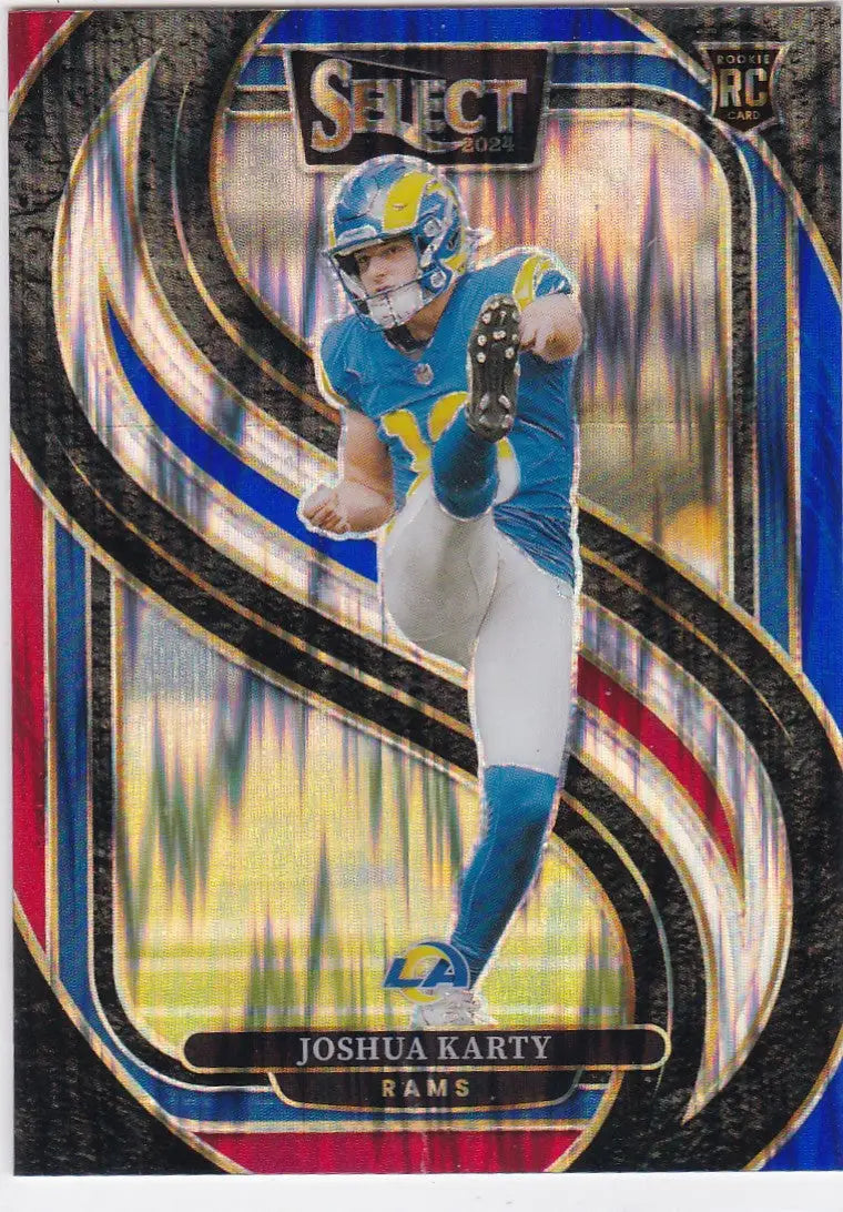 2024 Panini Select #164 Joshua Karty Red Blue Shock RC Los Angeles Rams - Football Card Single