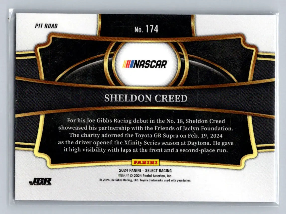 2024 Panini Select #174 Sheldon Creed Joe Gibbs Racing - Racing Card Single