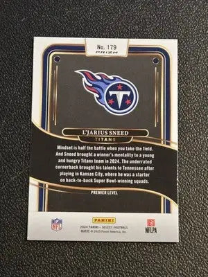 2024 Panini Select #179 L’Jarius Sneed Red & Yellow Prizm Shock - Football Card Single