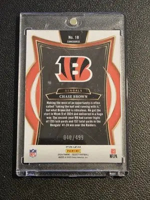 2024 Panini Select #18 Chase Brown Orange Prizm Shock #/499 - Football Card Single