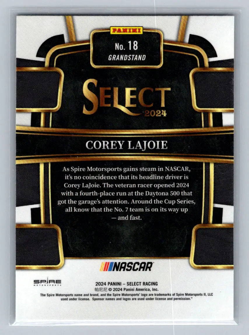 2024 Panini Select #18 Corey LaJoie Spire Motorsports - Racing Card Single