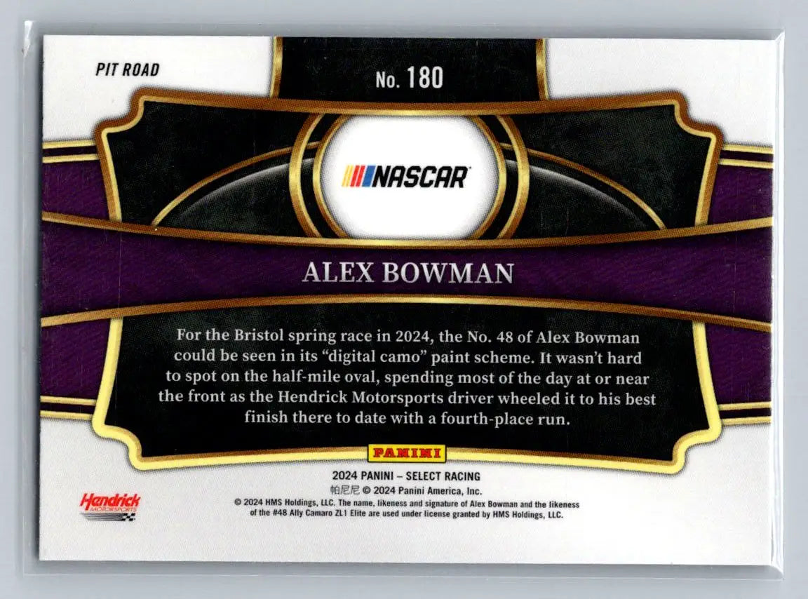 2024 Panini Select #180 Alex Bowman Hendrick Motorsports - Racing Card Single