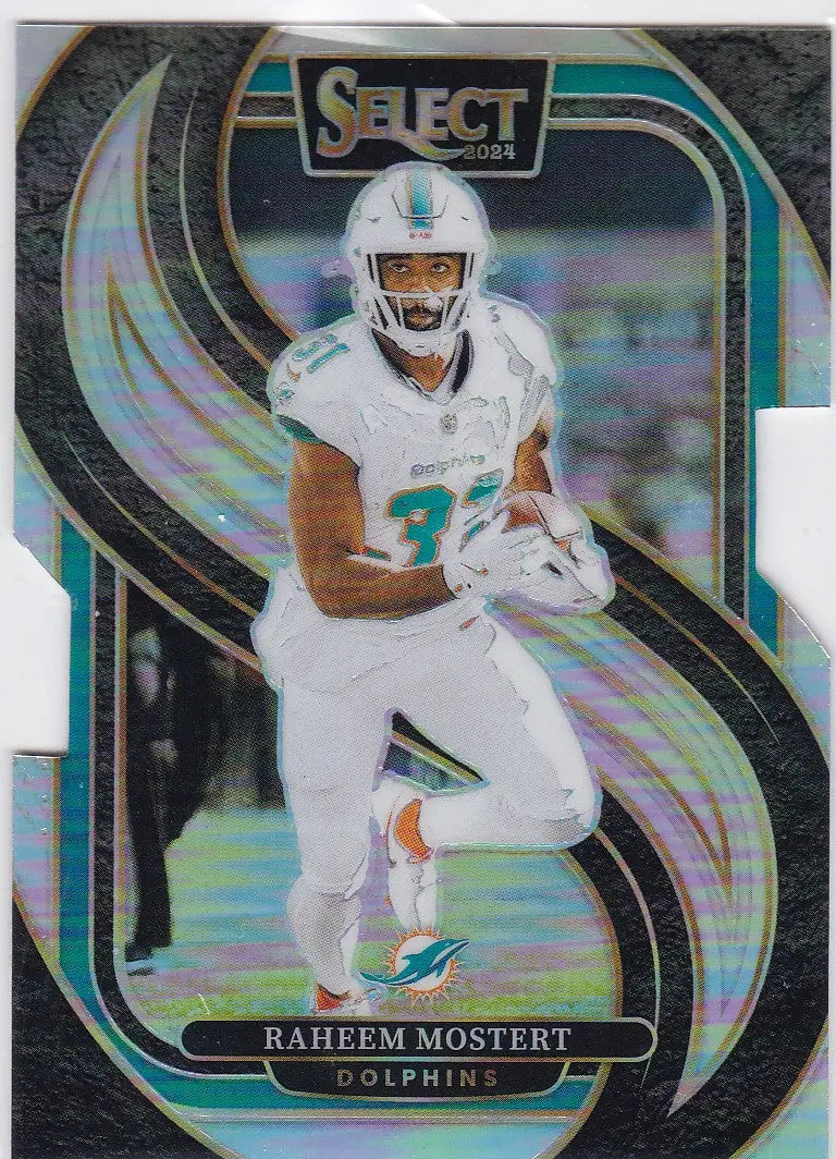 2024 Panini Select #188 Raheem Mostert Silver Prizm Die Cut Dolphins - Football Card Single