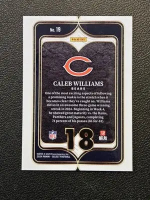 2024 Panini Select #19 Caleb Williams Select Numbers - Football Card Single