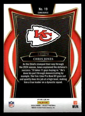 2024 Panini Select #19 Chris Jones Silver Prizm - Football Card Single