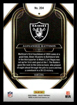 2024 Panini Select #204 Alexander Mattison - Football Card Single