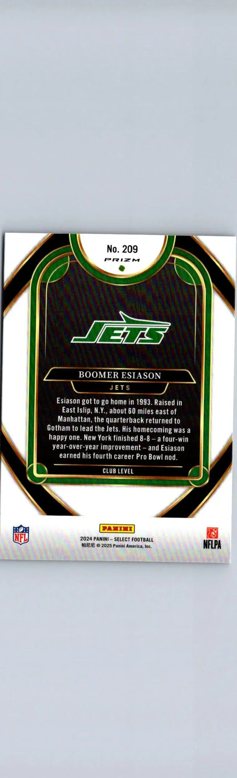 2024 Panini Select #209 Boomer Esiason Red & Yellow Prizm Shock - Football Card Single
