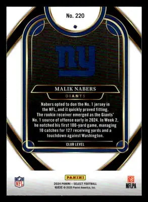 2024 Panini Select #220 Malik Nabers - Football Card Single