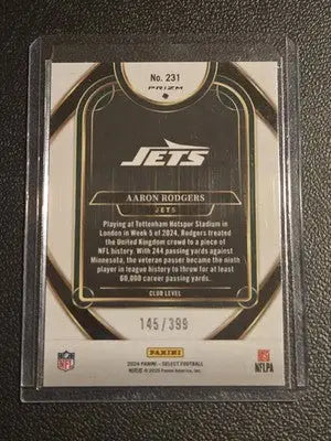 2024 Panini Select #231 Aaron Rodgers Orange Prizm Shock #/399 - Football Card Single