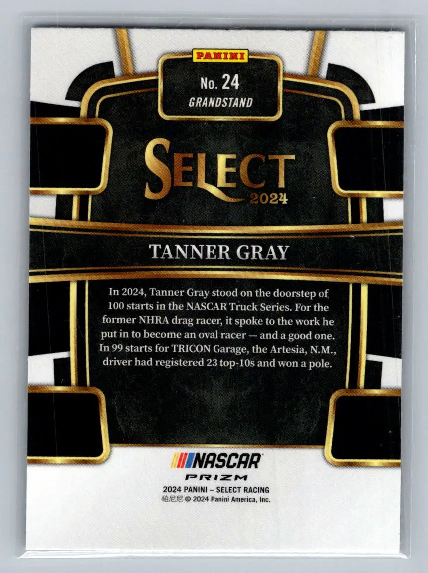 2024 Panini Select #24 Tanner Gray Silver Prizms Tricon Garage - Racing Card Single