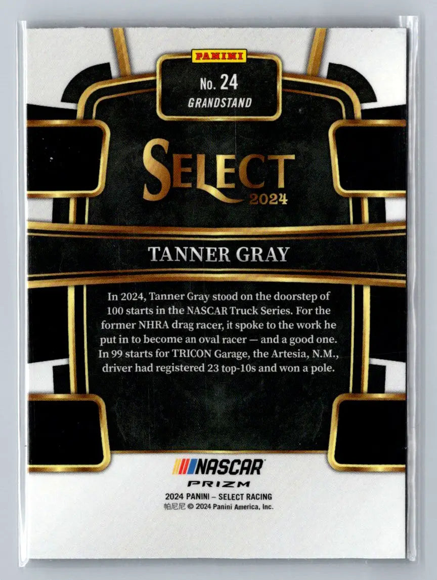 2024 Panini Select #24 Tanner Gray Tri-Color Prizms Tricon Garage - Racing Card Single