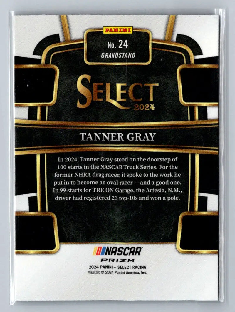 2024 Panini Select #24 Tanner Gray Tri-Color Prizms Tricon Garage - Racing Card Single