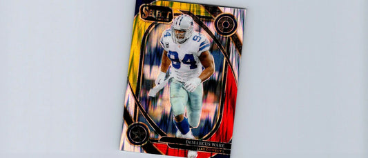 Collectible DeMarcus Ware football trading card 2024 Panini Select Red Yellow Prizm Shock